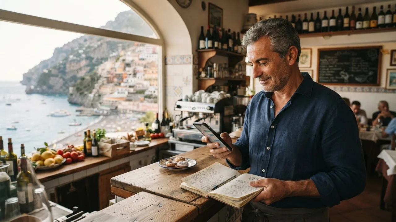 Titolare di un'attività dell'Elba che gestisce messaggi e telefonate dei clienti, un esempio di perché automatizzare risposte clienti fa risparmiare tempo